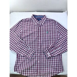 U.S. Polo Assn. Men's Plaid Long Sleeve Button Down Shirt Size XL Red White Blue